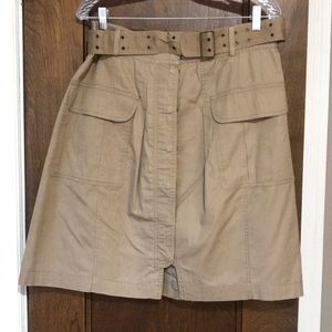 Traces Reese for Anthropologie khaki belted skirt